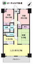 貝塚市澤、マンションの間取り画像です