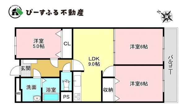 泉佐野市羽倉崎、マンションの間取り画像です
