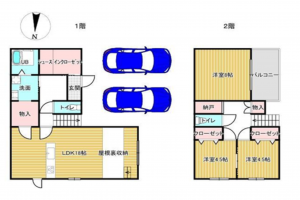 岸和田市神須屋町、中古一戸建ての間取り画像です