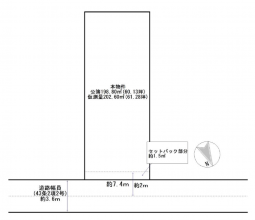 泉佐野市市場西、土地の間取り画像です