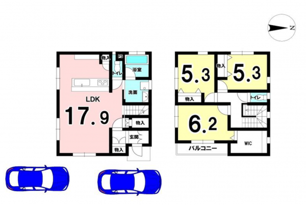 泉南郡熊取町つばさが丘東、中古一戸建ての間取り画像です
