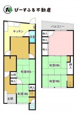 泉佐野市大西、中古一戸建ての間取り画像です