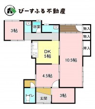 泉南郡熊取町五門西、中古一戸建ての間取り画像です