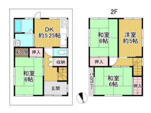 泉佐野市新安松、中古一戸建ての間取り画像です
