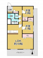 泉南郡熊取町七山東、マンションの間取り画像です