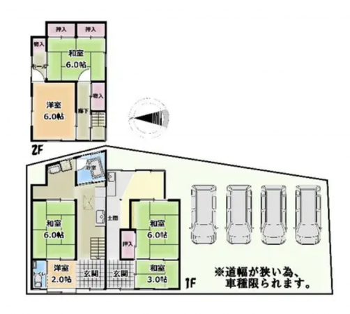 泉佐野市西本町、中古一戸建ての間取り画像です