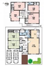 岸和田市岡山町、中古一戸建ての間取り画像です