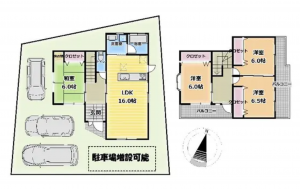 泉南郡熊取町新野田、中古一戸建ての間取り画像です