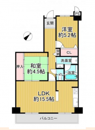 泉佐野市羽倉崎、マンションの間取り画像です