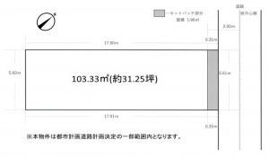岸和田市南町、土地の間取り画像です