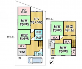 泉佐野市笠松、土地の間取り画像です