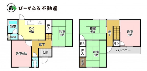 貝塚市半田、中古一戸建ての間取り画像です