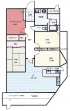 泉南郡熊取町大久保北、マンションの間取り画像です