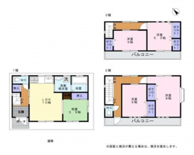 岸和田市中之浜町、中古一戸建ての間取り画像です