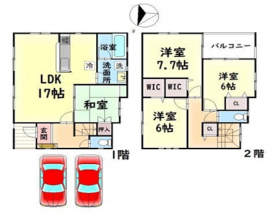 岸和田市尾生町、中古一戸建ての間取り画像です