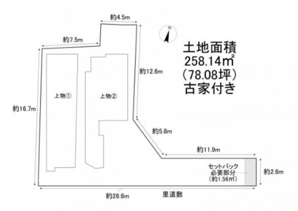 泉佐野市貝田町、土地の間取り画像です