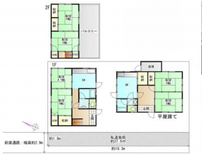 泉佐野市中町、中古一戸建ての間取り画像です