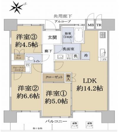 岸和田市藤井町、マンションの間取り画像です