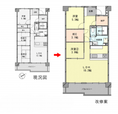 貝塚市北町、マンションの間取り画像です