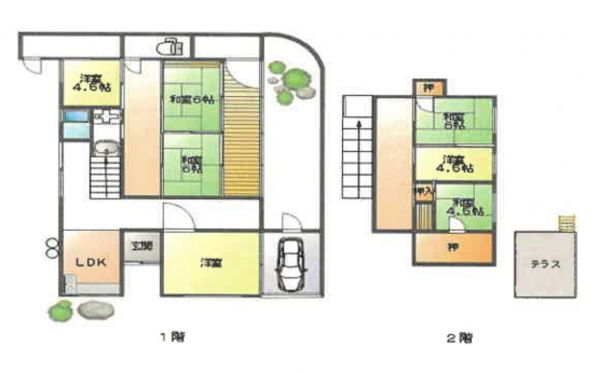 泉佐野市岡本、中古一戸建ての間取り画像です