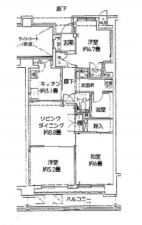 岸和田市八幡町、マンションの間取り画像です