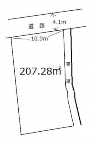 泉佐野市長滝、土地の間取り画像です