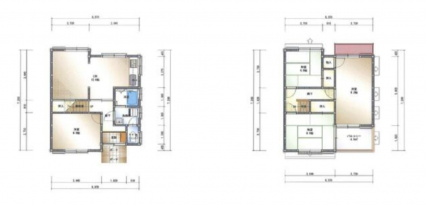 岸和田市池尻町、中古一戸建ての間取り画像です
