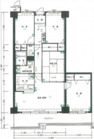 岸和田市下野町、マンションの間取り画像です