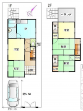 岸和田市池尻町、中古一戸建ての間取り画像です