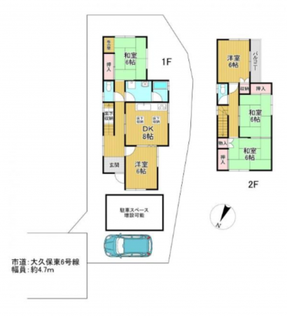 泉南郡熊取町五門東、中古一戸建ての間取り画像です