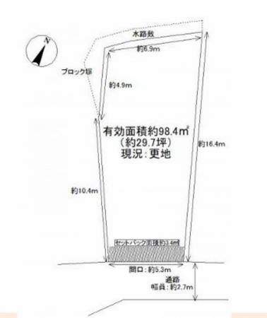 泉佐野市旭町、土地の間取り画像です