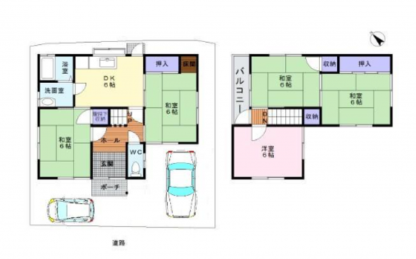 岸和田市極楽寺町、中古一戸建ての間取り画像です