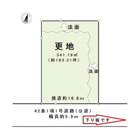 泉佐野市泉ケ丘、土地の間取り画像です