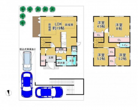 泉南郡熊取町つばさが丘東、中古一戸建ての間取り画像です