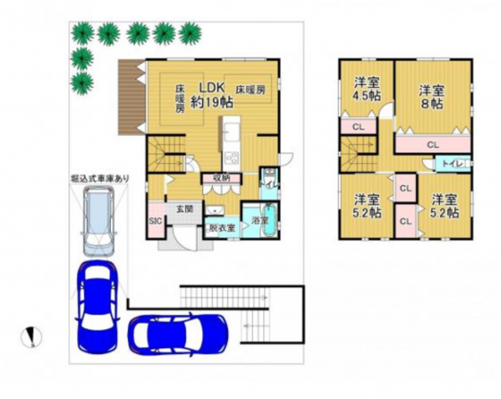 泉南郡熊取町つばさが丘東、中古一戸建ての間取り画像です