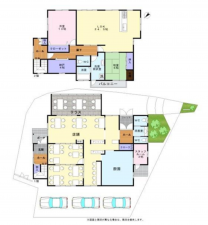 泉佐野市上町、収益物件/店舗付住宅の間取り画像です