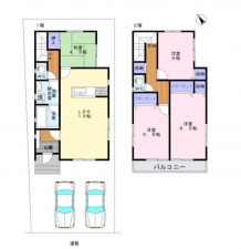 岸和田市磯上町、中古一戸建ての間取り画像です
