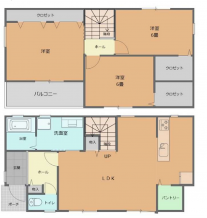 泉佐野市下瓦屋、新築一戸建ての間取り画像です