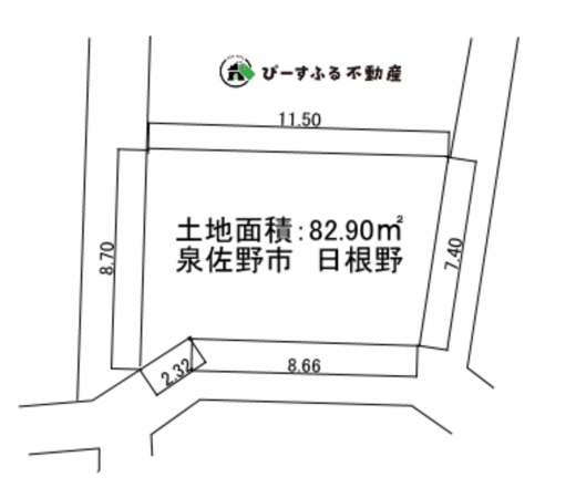 泉佐野市日根野、土地の間取り画像です
