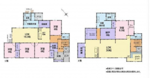 岸和田市春木、中古一戸建ての間取り画像です