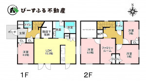 泉南郡熊取町つばさが丘北、中古一戸建ての間取り画像です