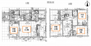 泉南郡熊取町つばさが丘北、中古一戸建ての間取り画像です