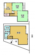 泉佐野市市場西、中古一戸建ての間取り画像です