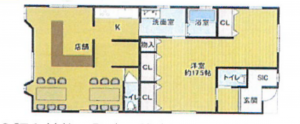 泉南郡熊取町五門西、中古一戸建ての間取り画像です