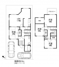 泉南郡熊取町朝代西、中古一戸建ての間取り画像です