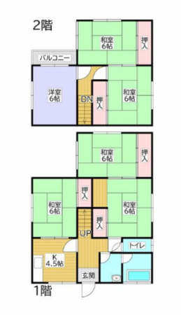 貝塚市澤、中古一戸建ての間取り画像です