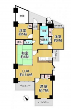 貝塚市清児、マンションの間取り画像です