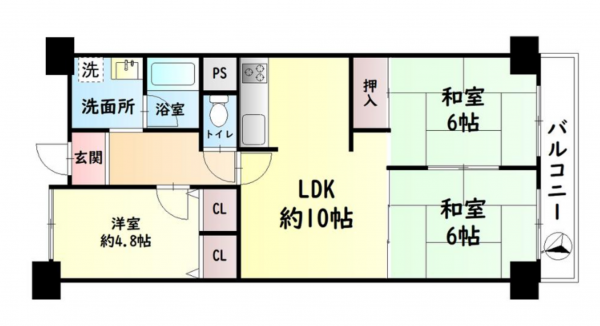 泉佐野市羽倉崎、マンションの間取り画像です