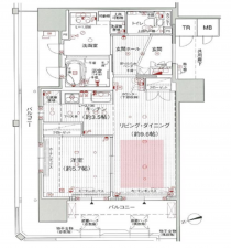 岸和田市土生町、マンションの間取り画像です
