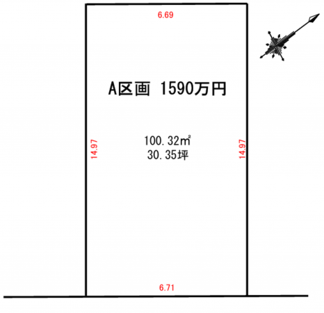 岸和田市岡山町、土地の間取り画像です